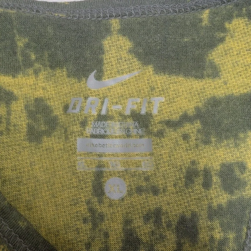 Nike Dri-FIT Livestrong Womens XL Tank Top‎ Yellow Grey Distressed Racerback XL